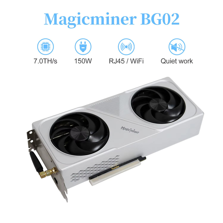MagicMiner BG01 BG02 Solo Bitcoin Miner ASIC Krypto-Miner mit WiFi und RJ45 in Silber - Bild 3