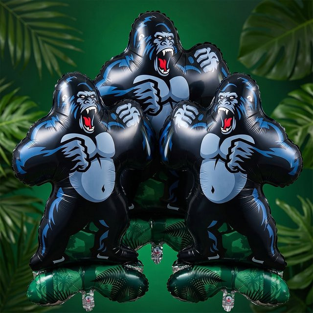 EsenTroye Gorilla-Folienballons, 4/10 Stück, Dschungel-Safari Tierthemen-Partydekoration - Bild 1