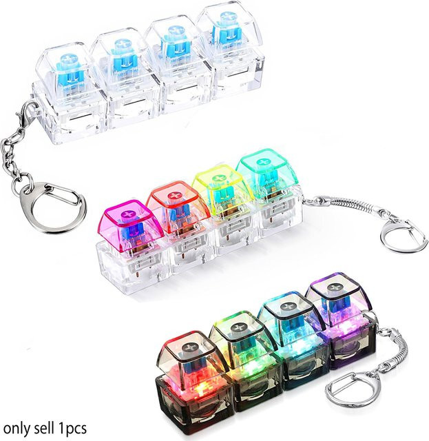 RUIYOROT Tastatur-Fidget-Spielzeug, mit bunten LED-Lichtern, 4-in-1 Stress-Clicker-Spielzeug - Bild 1