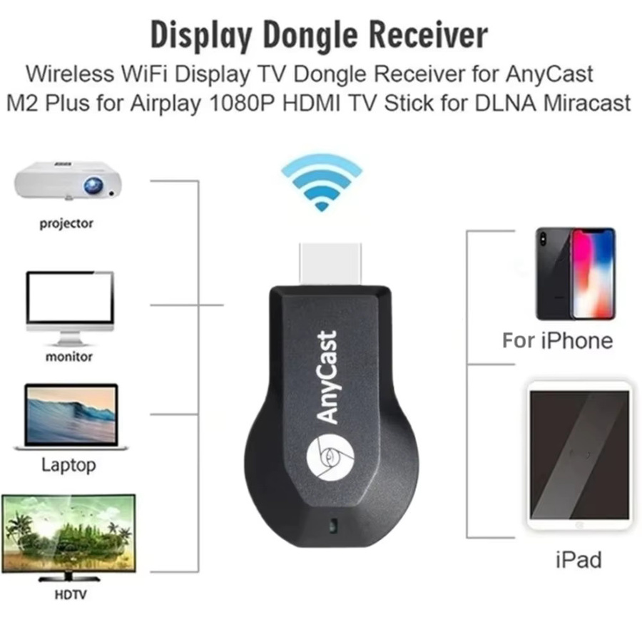 Maerknon M2 Plus TV Stick HDMI Dongle Empfänger in Schwarz für 4K UHD und 1080P mit WiFi, Miracast und Airplay zur Bildschirmspiegelung für iOS und Android - Bild 4
