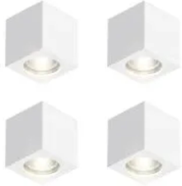 NETTLIFE Deckenleuchte aus Stein in Weiß, moderne Wand- und Deckenlampe mit GU10 Fassung für Wohnzimmer, Küche oder Flur - Bild 1