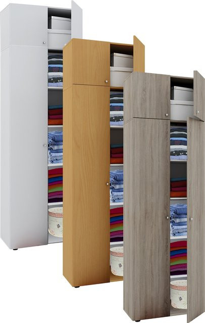 VCM Holz Kleiderschrank mit 6 Fächern und Drehtüren, B/T/H: 70 x 40 x 218 cm - Bild 1