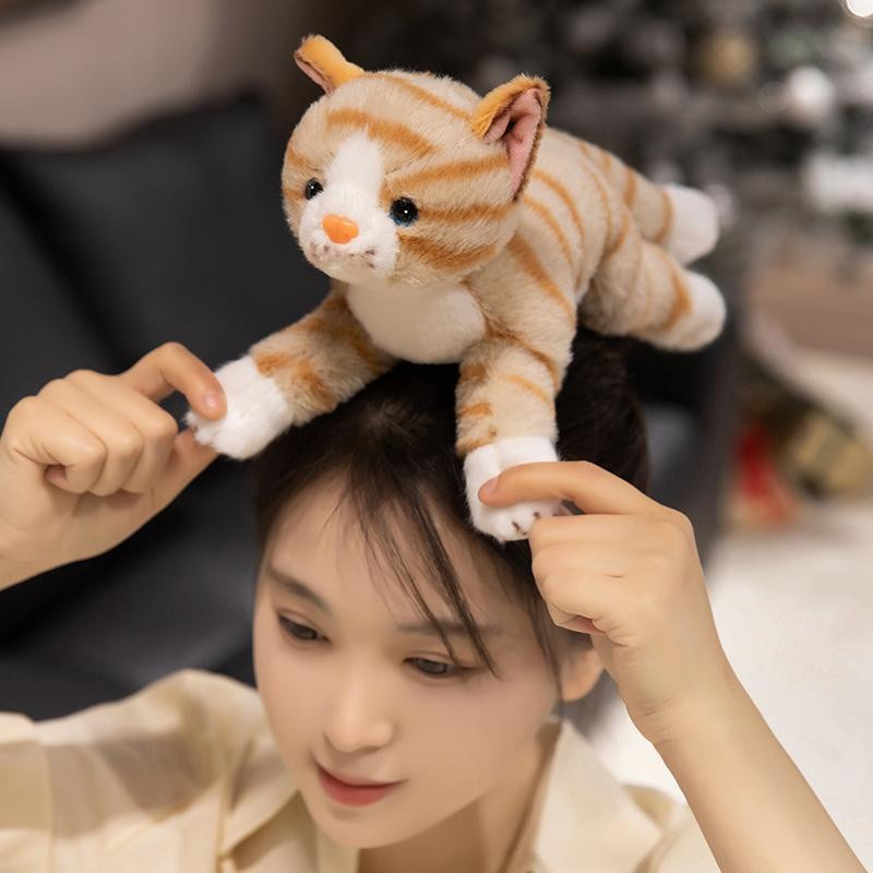 Bai Fen Bai Toys Plüschtier Katze Orange Grau Gestreift 28cm - Bild 2