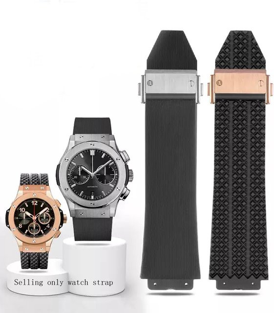 HUBLOT Uhrenarmband Silikon, Schwarz, Herren, 25 * 19 mm - Bild 1