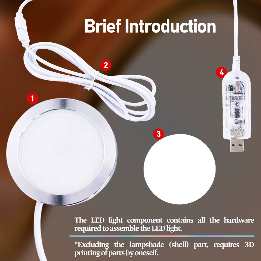 Sprouture Lab Lampen-Set 001 DIY-Modell mit RGB LED-Lichtset und Dimmer für Bambu Lab App, Multicolour - Bild 4
