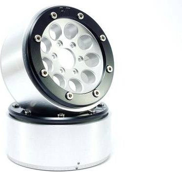 Metsafil 1:10 Crawler Felgen aus Aluminium in Silber-Schwarz, 1 Paar - Bild 1