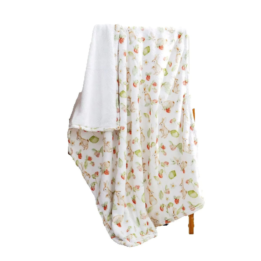 Elinfant Baby Decke aus warmem Korallen-Fleece in Weiß für den Winter - Bild 2