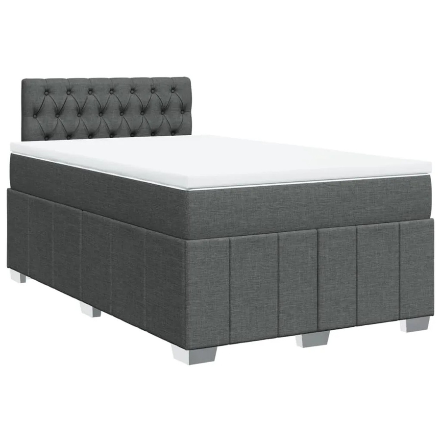 vidaXL Boxspringbett mit Matratze in Dunkelgrau, Hybridbett mit Taschenfederkern, B/T: 120 x 190 cm - Bild 2