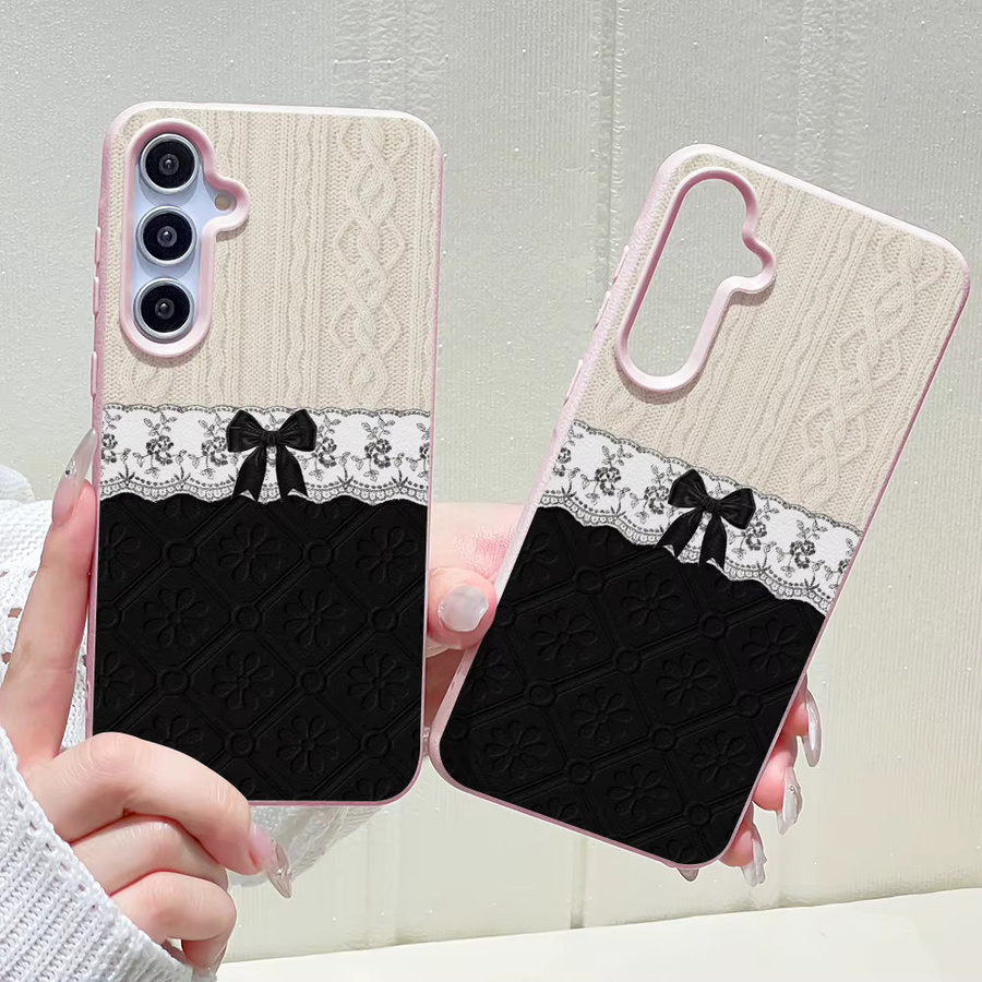 Samsung Handyhülle mit gewebtem Muster und Schleife für S26 Ultra, S25 Ultra, S24 FE, A57, A56, A37, A17 4G, A07 4G und A26 5G als Cover oder Funda - Bild 2