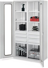 Kappes Schwerlastschrank MMT Mod. 55 mit Sichtfenstertüren in Grau, B/T/H: 100 x 60 x 195 cm - Bild 1