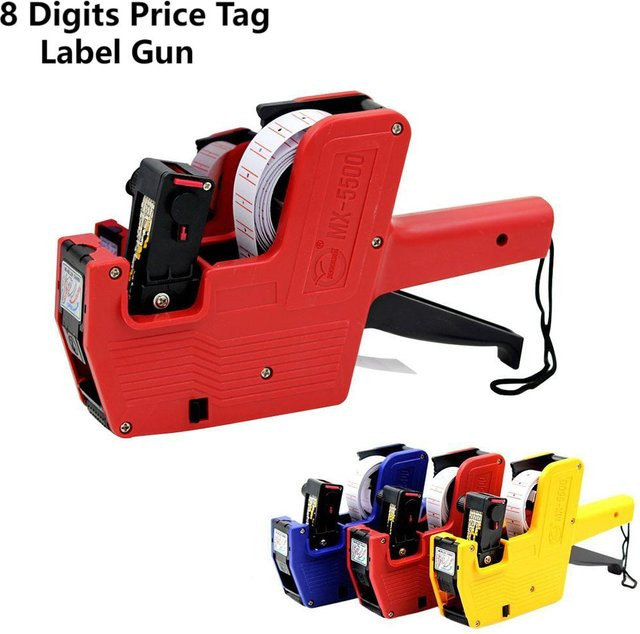 Digitale Handheld-Preispistole mit 8-stelliger Anzeige und 1-Zeilen-Etikettierung in Mehrfarben - Bild 1