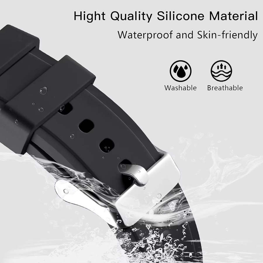 RWBANDS Uhrenarmband Silikon, Schwarz, Unisex - Bild 3