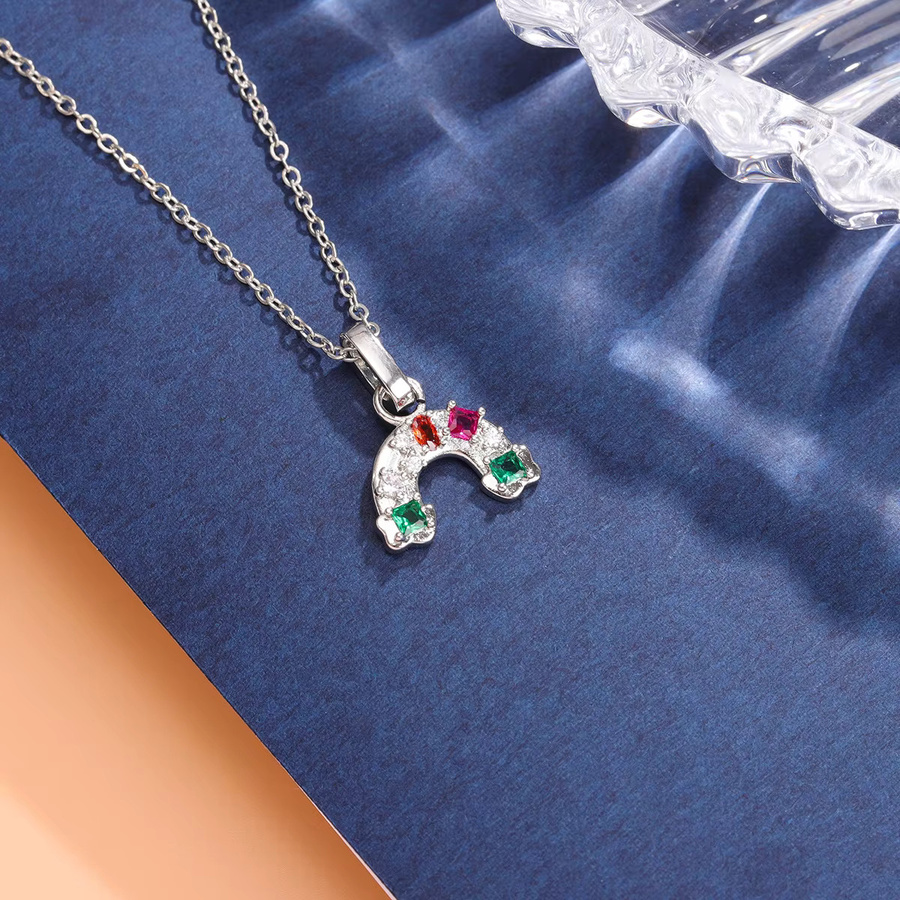 GaGa-Duck Halskette, 925 Silber, Kristall, Regenbogen-Wolken - Bild 3