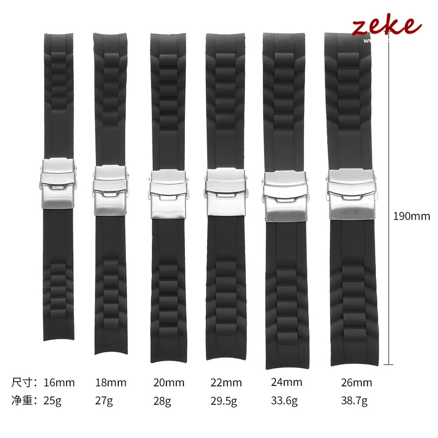 crazyband Uhrenarmband Silikon, Schwarz, Faltschließe, Herren Damen - Bild 4