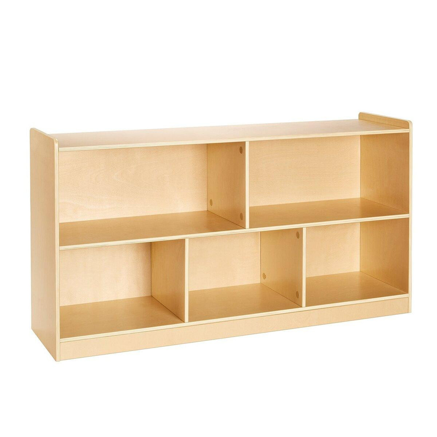 Buying Solutions MB Montessori Bücherregal aus Holz in Braun, 5-Fächer Kinderbuchregal und Spielzeugaufbewahrung mit Breite: 114 cm - Bild 3
