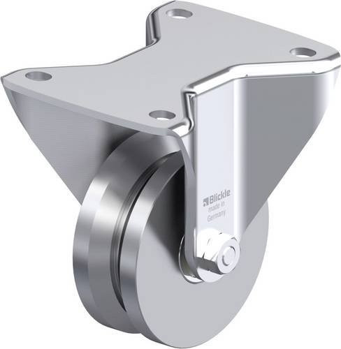 Blickle Stahlblech-Bockrolle BH-DSPK 101K-3 in Silber, Rad-Durchmesser: 100 mm, Tragfähigkeit: 600 kg - Bild 1