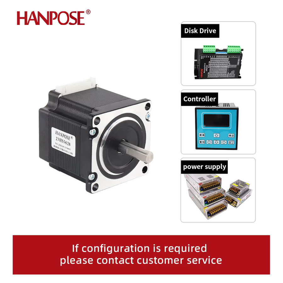 HANPOSE Schrittmotor NEMA23 23HS5628 in Schwarz mit 4 Drähten und 2,8A für CNC, Laser und Schneidemaschinen - Bild 3