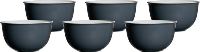 Ritzenhoff & Breker Müslischalen Doppio aus Keramik, Grau, 6er Set, Durchmesser: 14 cm - Bild 1
