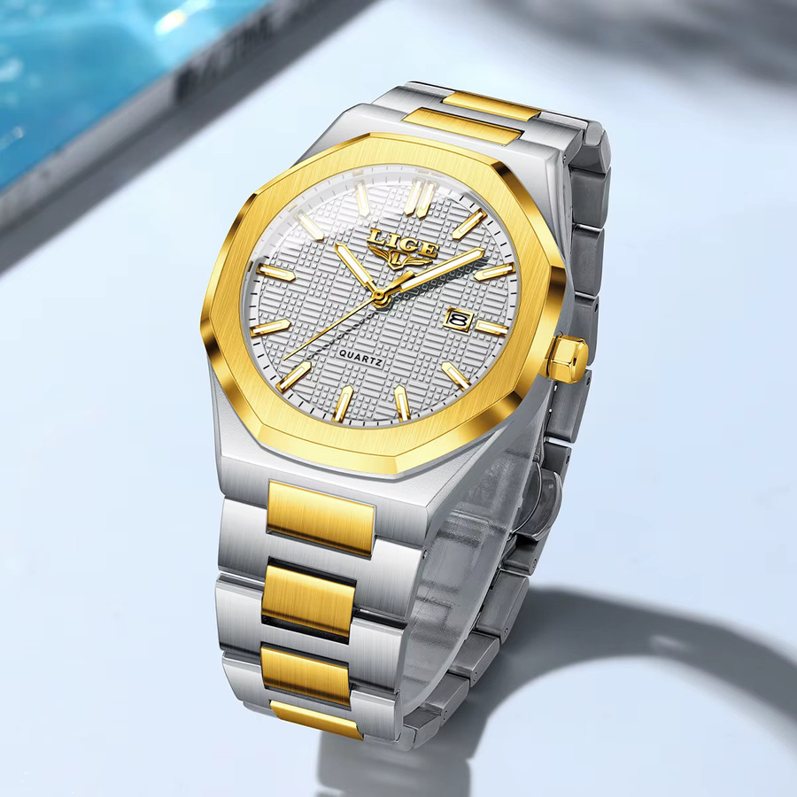 LIGE Armbanduhr Edelstahl, Quarz, Datum, Herren - Bild 3