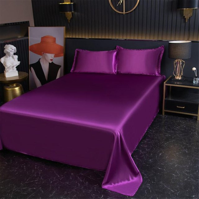 DWCC Shukun Bettwäsche Set aus Sommer-Satin-Eisseide in Violett, antibakteriell, B/L: 120 x 230 cm - Bild 1