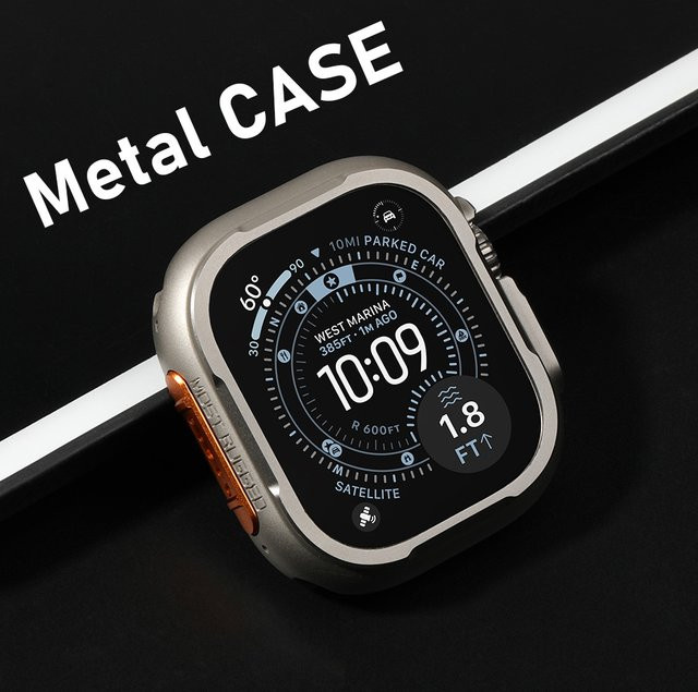 Metallabdeckung für Apple Watch, Schwarz, Unisex - Bild 1