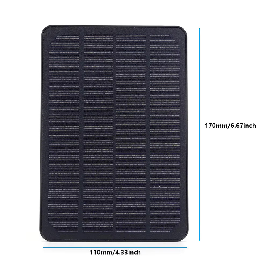 VODOOL Solarpanel-Kit für intelligente Türklingelkameras, 10W Monokristallines Ladegerät mit USB-C und DC5521 Anschluss, IPX6 wasserdicht, Schwarz - Bild 4