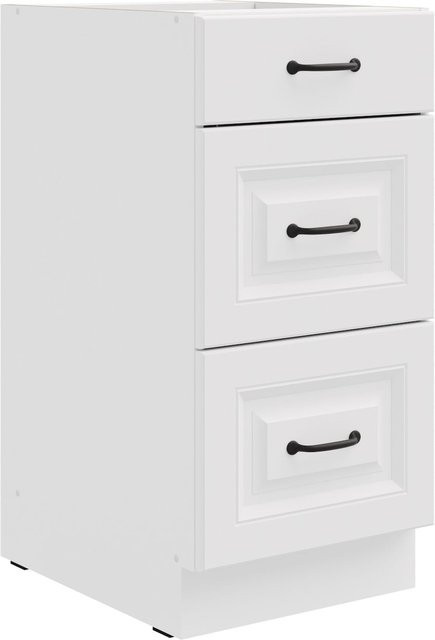 Küchen Unterschrank Stilo Weiß mit Vollauszug und Soft-Close, Breite: 40 cm - Bild 1