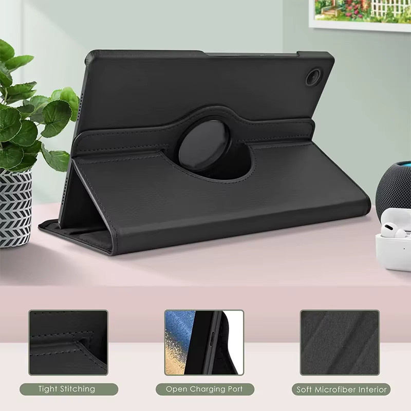 Drehbare Lederhülle für Samsung Galaxy Tab A9 Plus und A11 Plus 11 Zoll sowie Tab A9 und A11 8,7 Zoll in Schwarz oder Braun - Bild 3