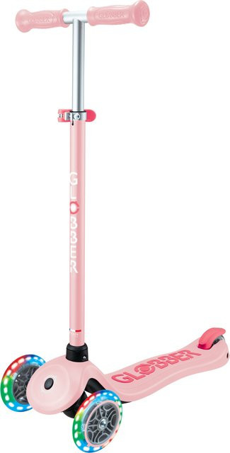 Globber Primo Plus Lights Tretroller, mit LED-Leuchtrollen, Rosa, ab 3 Jahre - Bild 1