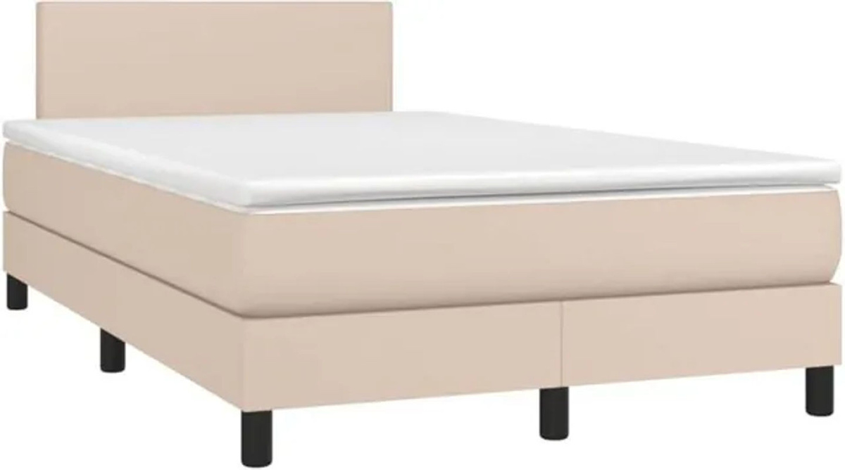 Vidaxl Boxspringbett mit Matratze in Braun, B/T/H: 120 x 190 x 88 cm - Bild 1