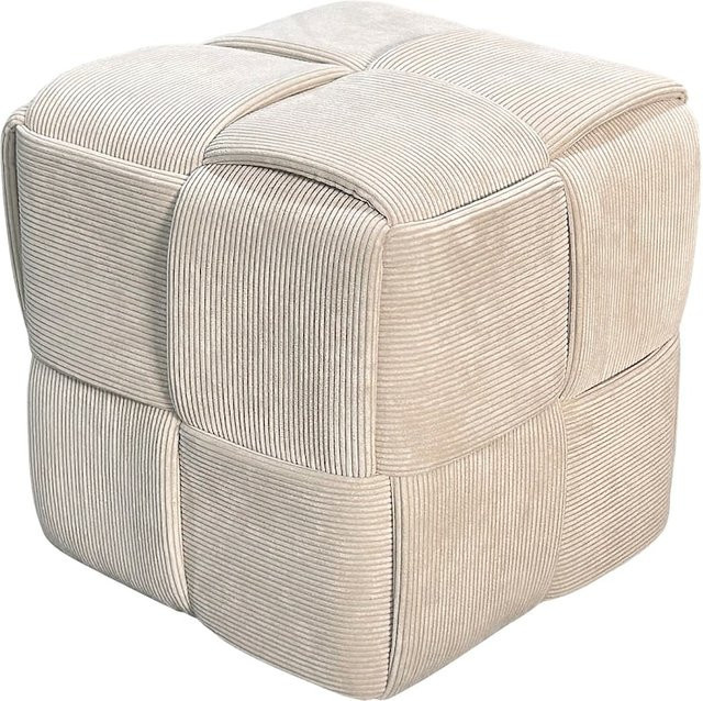 byLIVING Pouf URBAN Polsterhocker mit Cordbezug in Beige, B: 40 cm, T: 40 cm, H: 40 cm - Bild 1