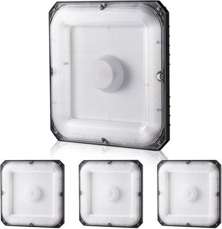 VEVOR 4er Pack LED Canopy Lights, 80W, 8800LM, 5000K Daylight, IP65 Outdoor Industrie-Deckenleuchten, Farbe: Braun, B/T/H: 25,6 x 25,6 x 6,4 cm - Bild 1