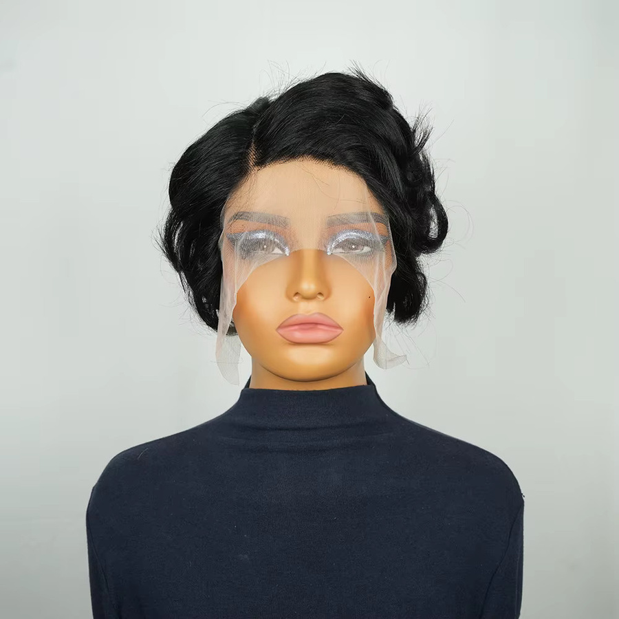 OYM HAIR Pixie-Schnitt Perücke, Echthaar, schwarz, Damen - Bild 6