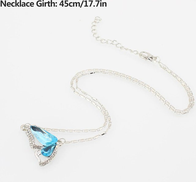 DIYelecs Schmuckset Damen, Kristall, Silber, Messing, Blau - Bild 1