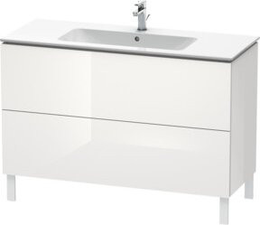 Duravit Waschtischunterschrank L-Cube in Weiß Hochglanz mit 2 Auszügen, stehend, B: 122 cm, T: 48,1 cm, H: 70,4 cm - Bild 1