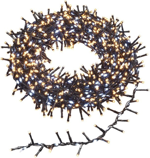 OBI LED Lichterkette mit 1456 LEDs in Schwarz mit Timer und CCT Warmweiß Kaltweiß, Länge: 22 m - Bild 1