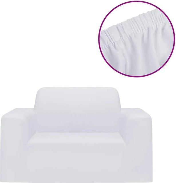 vidaXL Stretch-Sofahusse aus Polyester-Jersey in Weiß - Bild 1