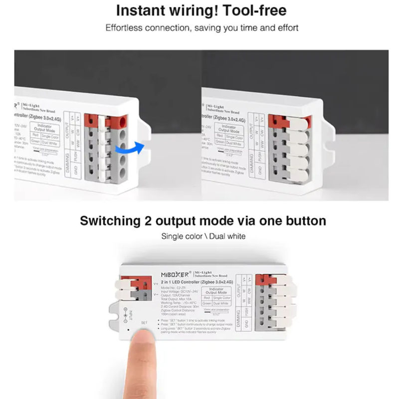 Miboxer E2-ZR E3-ZR 3-in-1 LED-Controller Zigbee 3.0 und 2,4 G Dimmer für RGBW LED-Streifen - Bild 5