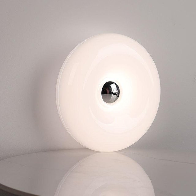 Lanzhong Outdoor LED Wandleuchte in Weiß, moderne runde Kunststoff-Donut-Lampe mit Touch-Schalter, dimmbar und wiederaufladbar für Schlafzimmer und Flur - Bild 1