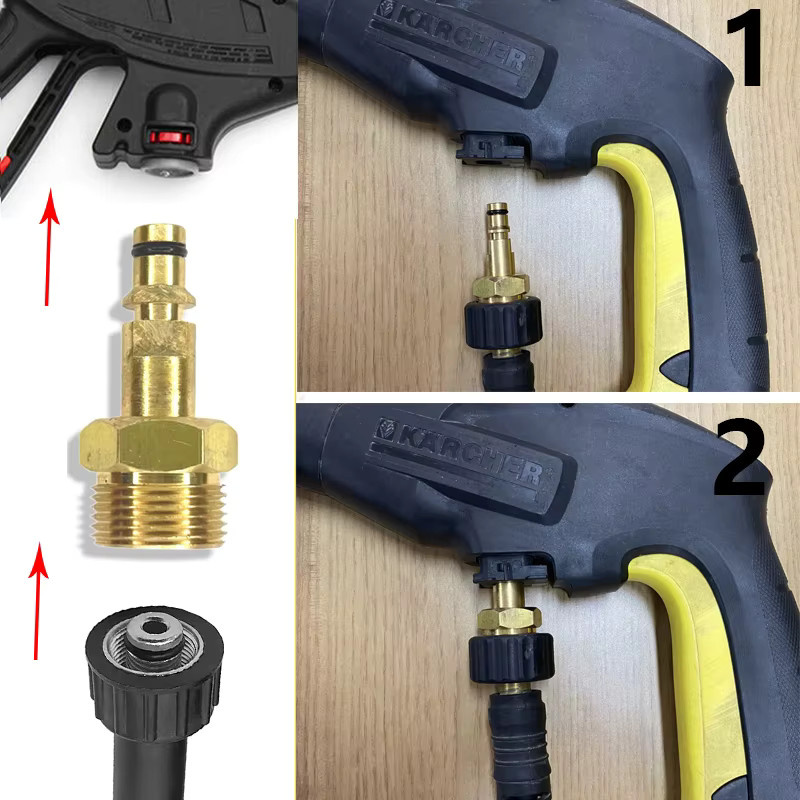 Kaikarai Hochdruckreiniger-Adapter in Schwarz passend für Karcher K-Serie zur Verbindung von Schläuchen und Pistolen mit Schnellkupplung - Bild 5