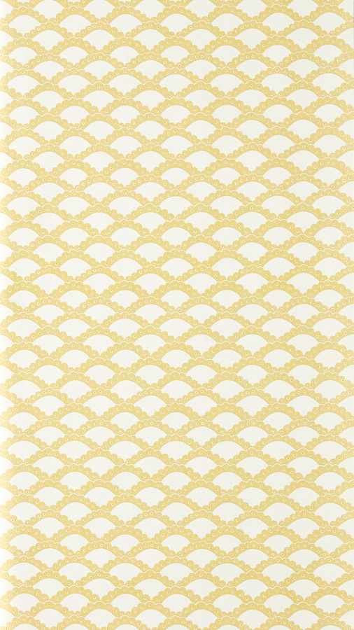 Scion Tapete Scallop Frill in Gelb mit geometrischem Abstract-Muster aus Vlies - Bild 1