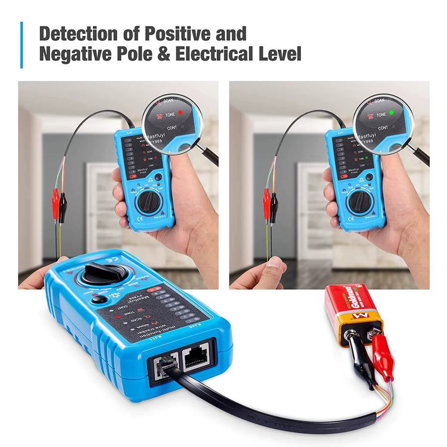 BSIDE FWT11 Netzwerk Kabel Tester für RJ11 RJ45 Cat5 Cat6 Ethernet LAN in Blau - Bild 6