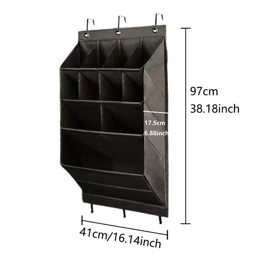 HOCOSHINE Wand-Organizer Hängetasche mit 11/12 Fächern in Grau zur Aufbewahrung von Schuhen und Kleinigkeiten für Schlafzimmer und Badezimmer - Bild 5