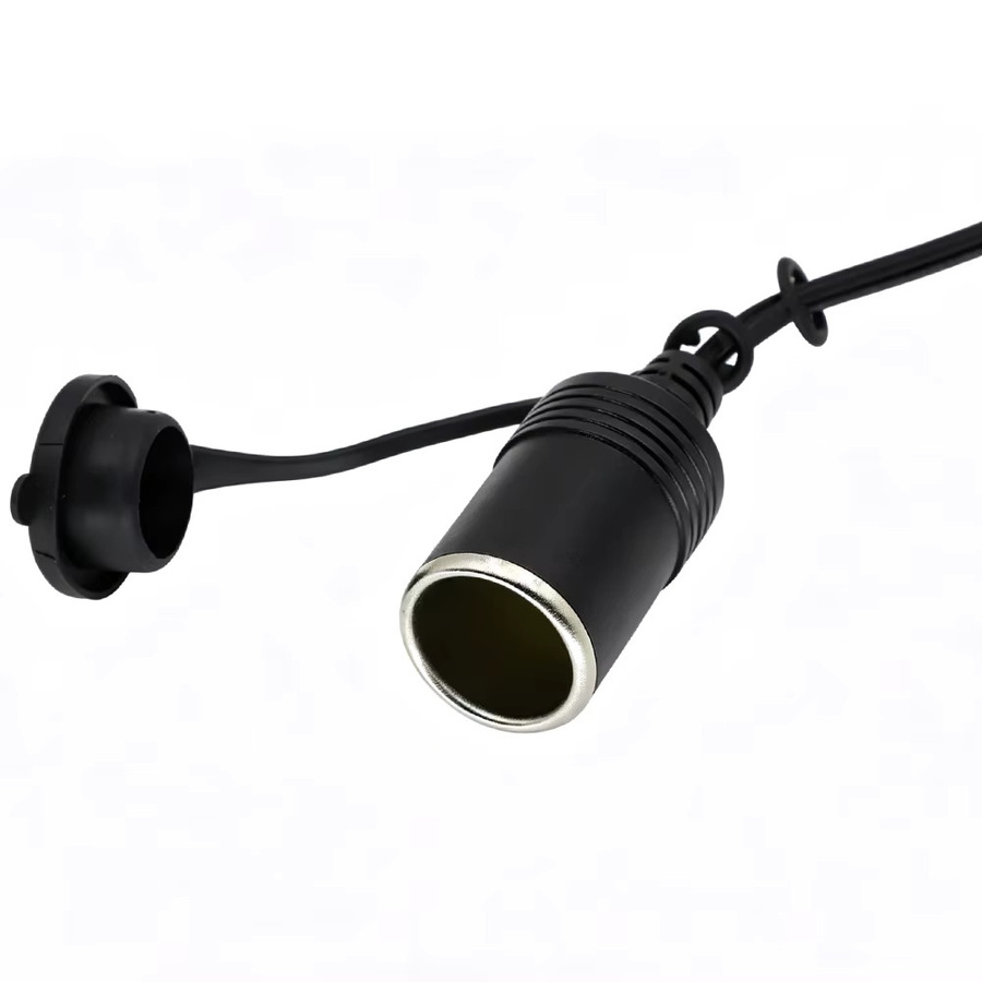 HBXINTAO Auto-Zigarettenanzünder-Buchse Stromadapterkabel mit EU-Stecker für 12V 24V, Schwarz - Bild 2