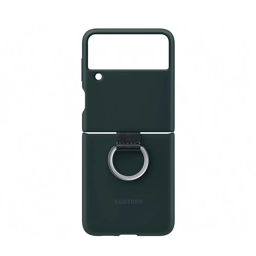 Samsung Galaxy Z Flip3 5G Silikonhülle mit Ring in Weiß oder Grün - Bild 2