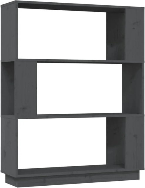 vidaXL Bücherregal und Raumteiler aus Kiefer-Massivholz in Grau, B/T/H: 80 x 25 x 101 cm - Bild 1