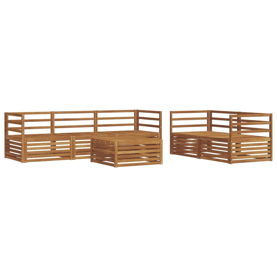 vidaXL Outdoor-Sofagarnitur 6-teilig aus Akazienholz in Braun mit Latten-Design und Tisch - Bild 2