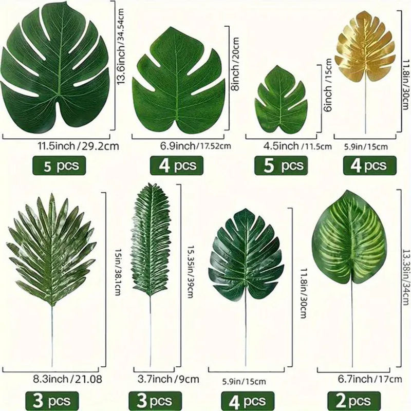 Künstliches Monstera Blatt von ouyaohong in Grün, einzelner Stiel aus Kunststoff für deine Dekoration - Bild 1