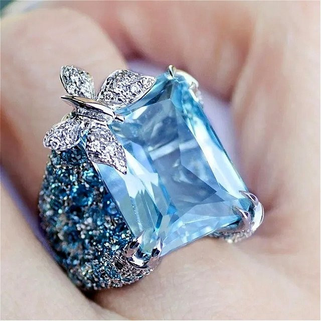 YoYo Ring, Schmetterlingsdesign, Silber, Zirkonia, Damen - Bild 1