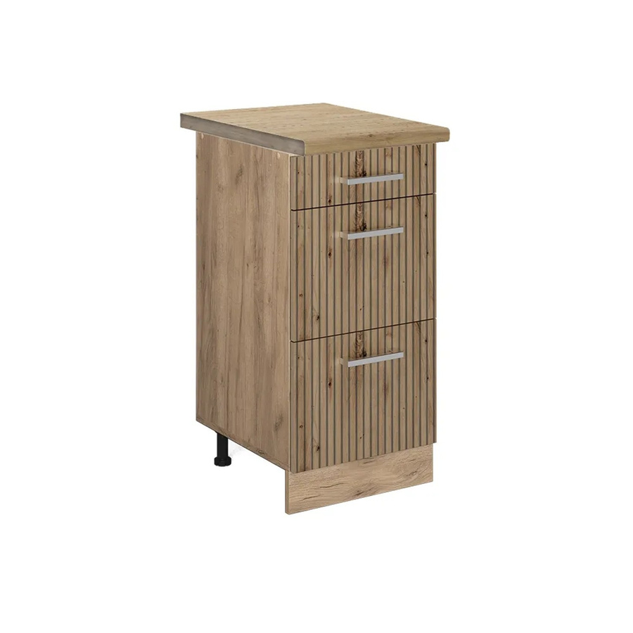 Vicco Küchenunterschrank R-Line Artisan-Eiche/Goldkraft Eiche mit Schubladen, B: 40 cm, H: 81,6 cm, T: 60 cm - Bild 2